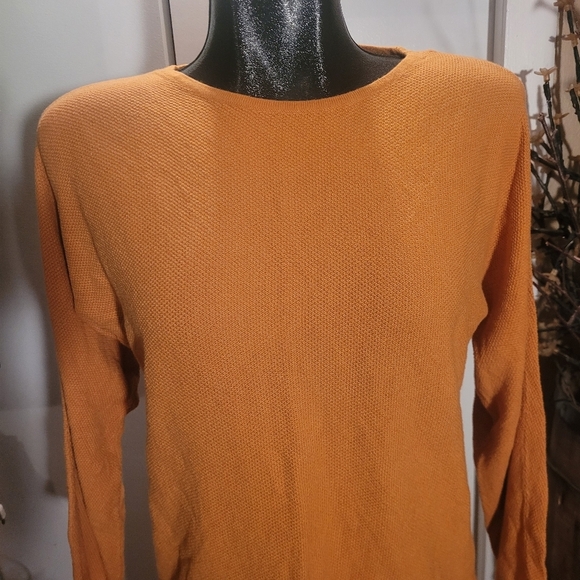 Michael Kors Golden Yellow Long Sleeve Top M - Picture 2 of 7